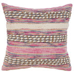 LR Home - Multicolored Pink Striped Throw Pillow - Designed to thrill, our pillow collection will add intricate mastery and eye pleasing designs to any room. Now is the time to add a Bohemian style piece to your versatile collection or for an update in interior trends. With diverse textures, it's soft to the touch and ready for endless cozy times within a bedroom, living room, or waiting area. Handcrafted with the customer in mind, there is no compromise of comfort and style with the pillow line we create.