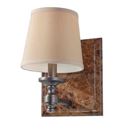 Feiss Carrollton 1-Light Bath Sconce in Plated Oil Rubbed Bronze Finish - Bathroom Vanity Lighting