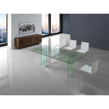 Casabianca Home Miami Clear Glass Dining Table