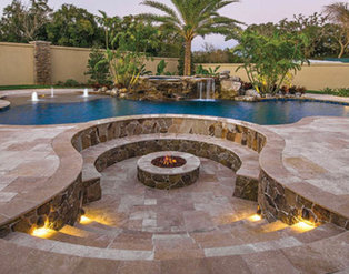Tropical Backyard with Pool & Hot Tub in Beverly Hills, CA