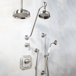 VINTAGE PRESSURE BALANCE SHOWER SYSTEM - DUAL SHOWER HEADS AND HAND SHOWER - LEV - Products