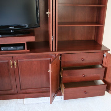Cherry Walnut Bedroom Wall Unit/Entertainment Centers