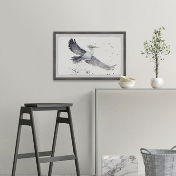 "Flying Seagull" Framed Painting Print