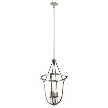 Transitional Four Light Chandelier in Classic Pewter Finish - Chandelier