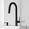 VIGO Hart Hexad Pull-Down Kitchen Faucet With Soap Dispenser, Matte Black