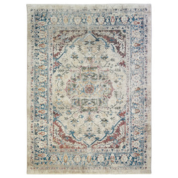Oxford Dover Traditional Area Rug, Ivory, 2'1"x7'5"