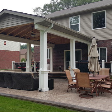 Trex Transcend Deck With Custom Covered Porch Pavilion Troy, Mi