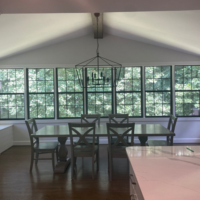 Transitional dining room photo in Atlanta