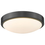 Golden Lighting - Gabi 10" LED Flush Mount, Matte Black - Clean and sleek, Gabi is sure to modernize any room. LED panels are protected and diffused by opal glass. Available in multiple finishes and sizes, Gabi is versatile. Perfect for contemporary to transitional homes and minimalist spaces. This flush mount provides wide-spread ambient lighting and is perfect for homes.
