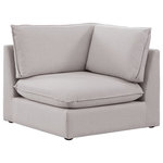 Meridian Furniture - Mackenzie Linen Textured Fabric Upholstered Corner Chair, Beige - Elegant and eye-catching, the stunning beige durable linen textured Mackenzie Corner Chair from Meridian Furniture is the perfect addition to any space.