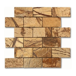 Rain Forest brown 2x4 brick pattern polished - Home Decor
