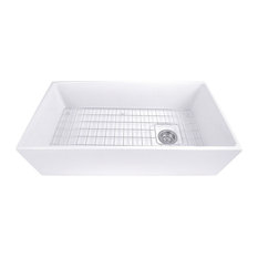 Offset Drain Kitchen Sinks Houzz Nantucket Sinks 36 Farmhouse Fireclay Sink With Offset Drain And Grid