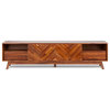 Herringbone TV Stand Low, Brown