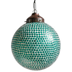 Mai Tai Mosaic Globe Lantern, Small - Contemporary - Pendant
