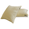 Cream Art Silk 14"x20" Lumbar Pillow Cover Set of 2 Plain & Solid - Cream Luxury