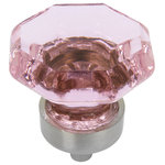 Cosmas - Cosmas Satin Nickel and Pink Glass Cabinet Knob - Manufacturer: Cosmas