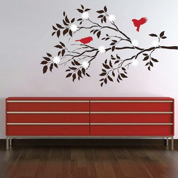 Pretty Bird Branch Wall Decal - Wall Decals