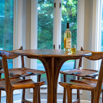 Our Perfecto Bar Stool, in walnut. A Maloof style sculpted chair.