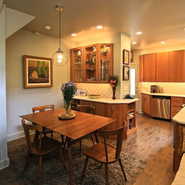 Urban Kitchen Remodel | Curved Peninsula Design & Mid-Century Modern Accents
