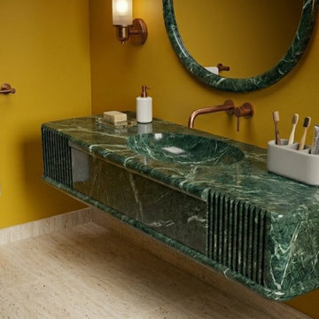 Verde Levanto Marble Sinks | Deep Emerald Stone Collection
