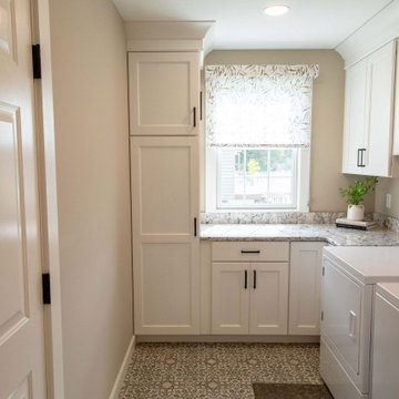 White and Taupe First Floor Remodel