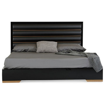 Tommie Black and Rosegold Bed, King