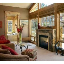 Window above fireplace
