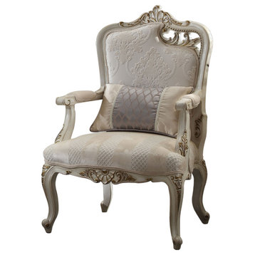 Picardy Chair With 1 Pillow, RF Accent Leaf, Fabric and Antique Pearl