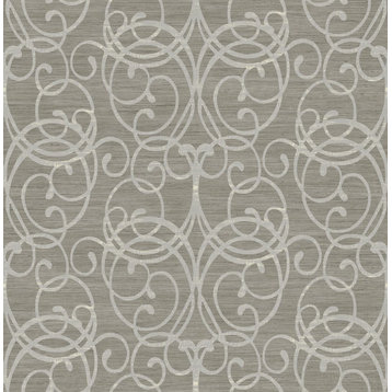 Seabrook wallpaper in Brown, Off White MT81118