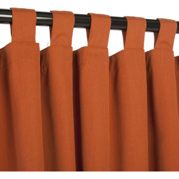 Sunbrella Outdoor Curtain With Tab Top, Rust