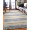 Linon Indoor Outdoor Machine Washable Alfie Area 5'x7' Rug in Ivory and Blue