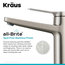 KRAUS Indy Single Handle Bathroom Faucet in Spot Free Stainless Steel