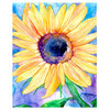 Sunflower Watercolor Vibrant Floral Flowers, Canvas 4"x4"