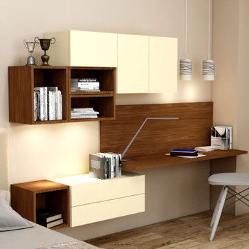 Desk Study Unit Storage in Vanilla Yellow Lincoln Supplied by Inspired Elements