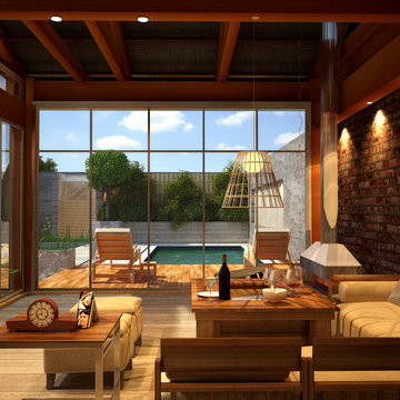 Roof Garden with Swimming Pool, Interior Designed by JI Architects