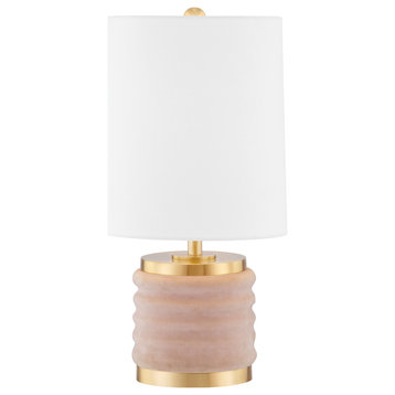 Mitzi Lighting HL561201 Bethany 1 Light Table Lamp in Aged Brass/Blush Combo