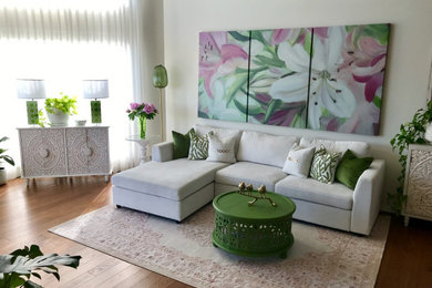 Inspiration for a contemporary living room remodel in Edmonton