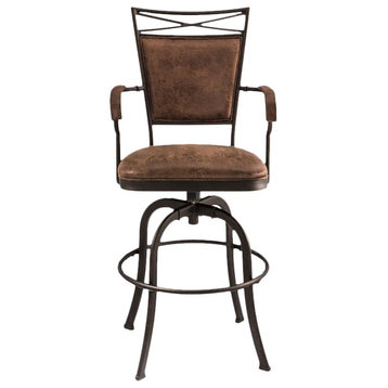 Hillsdale Bridgetown 44.5" Metal Contemporary Counter Stool in Aged Bronze/Brown