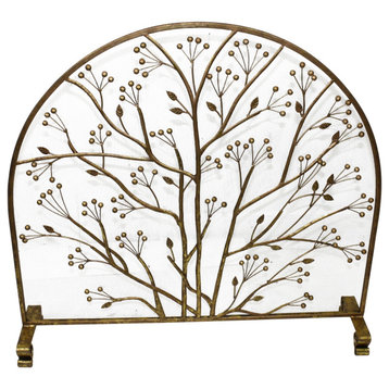 Arched Top Single Panel Fire Screen