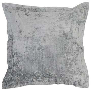 Bryce Velvet 22" Square Throw Pillow by Kosas Home, Gray