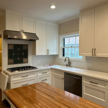 Calacatta Arno quartz 2 cm with laminated edge and full backsplash