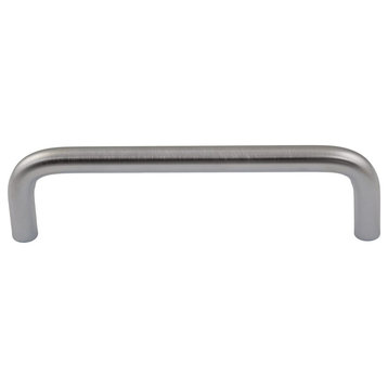 Steel Wire Cabinet Pull, 4", Satin Chrome