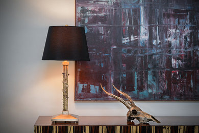 Bronze impala and bronze table lamp