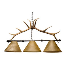 Rustic Pool Table Lights | Houzz - Frontier Ironworks - Antler Pool Table Light - Pool Table Lights