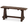 Wooden Garden Patio Bench With Retro Etching, Cappuccino Brown