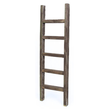 BarnwoodUSA Rustic 4' Wooden Decorative Ladder, 100% Reclaimed Wood, Brown