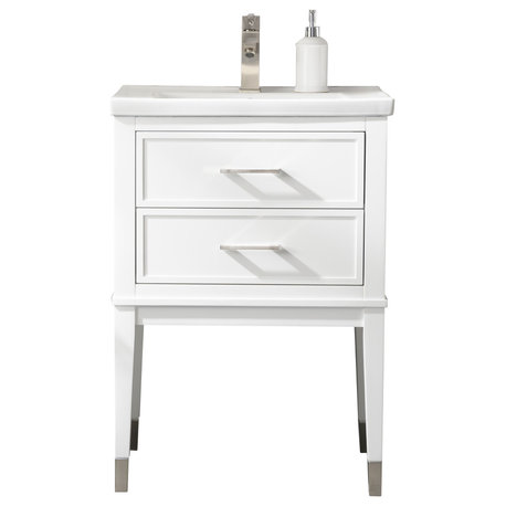 Clara 24" Single Sink Bathroom Vanity Set, White