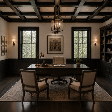 Traditional Executive Office with Custom Built-Ins
