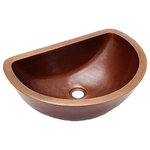 SoLuna - 18" D-Shape Copper Vessel Sink, Cafe Natural - Copper is naturally antibacterial!  This 18" D-Shape Copper Vessel Sink by SoLuna will add truly unique style with our wall mounted faucets. Naturally anti-bacterial, our SoLuna copper sinks are artisan crafted from lead-free, 16-gauge copper by third generation coppersmiths. Our sinks are TIG Copper Welded.