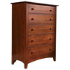 Kincaid Gathering House Solid Wood Five Drawer Chest in Cherry